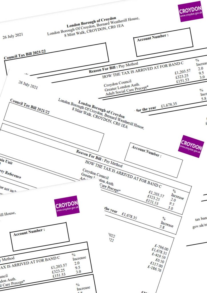 What a council tax letter or bill looks like