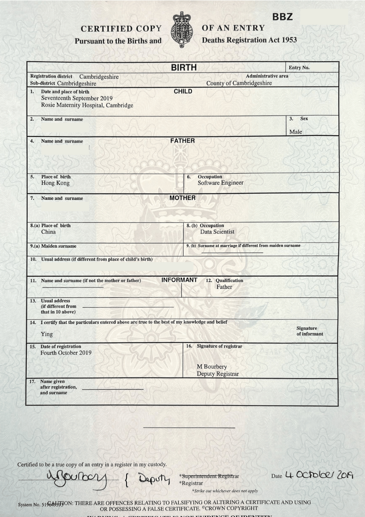 Apostille for Birth Certificate