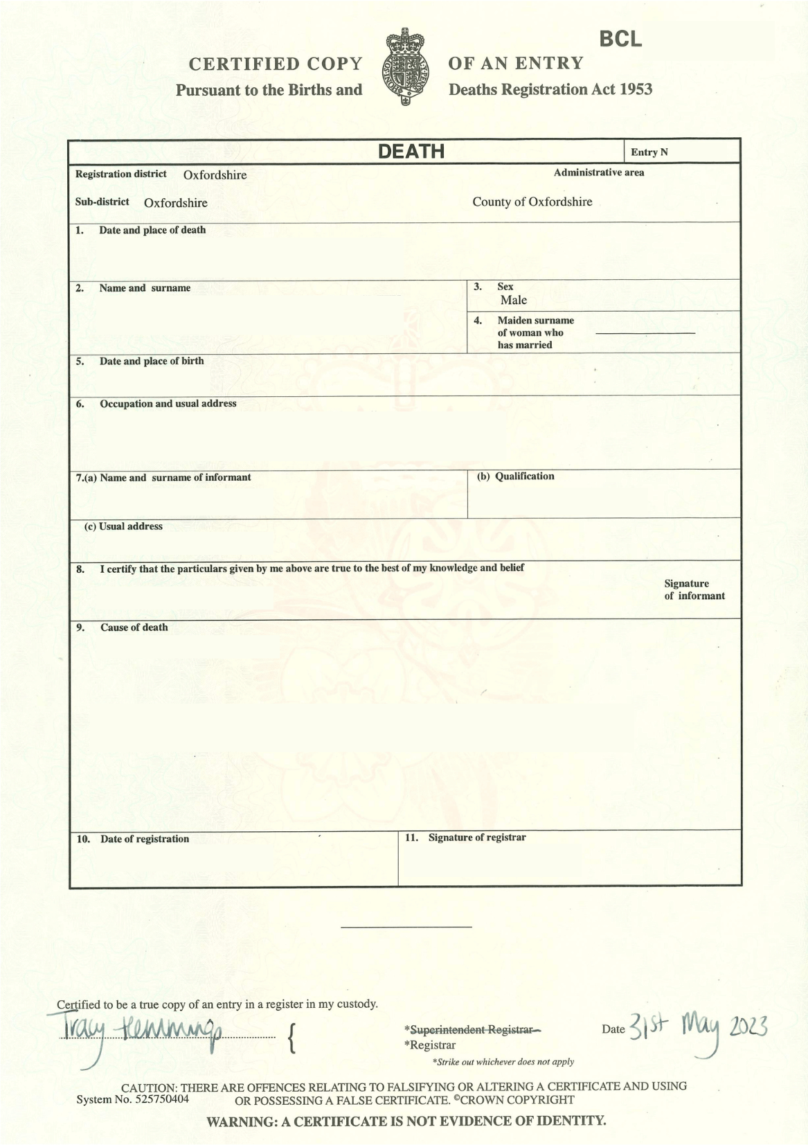 Apostille for Death Certificate