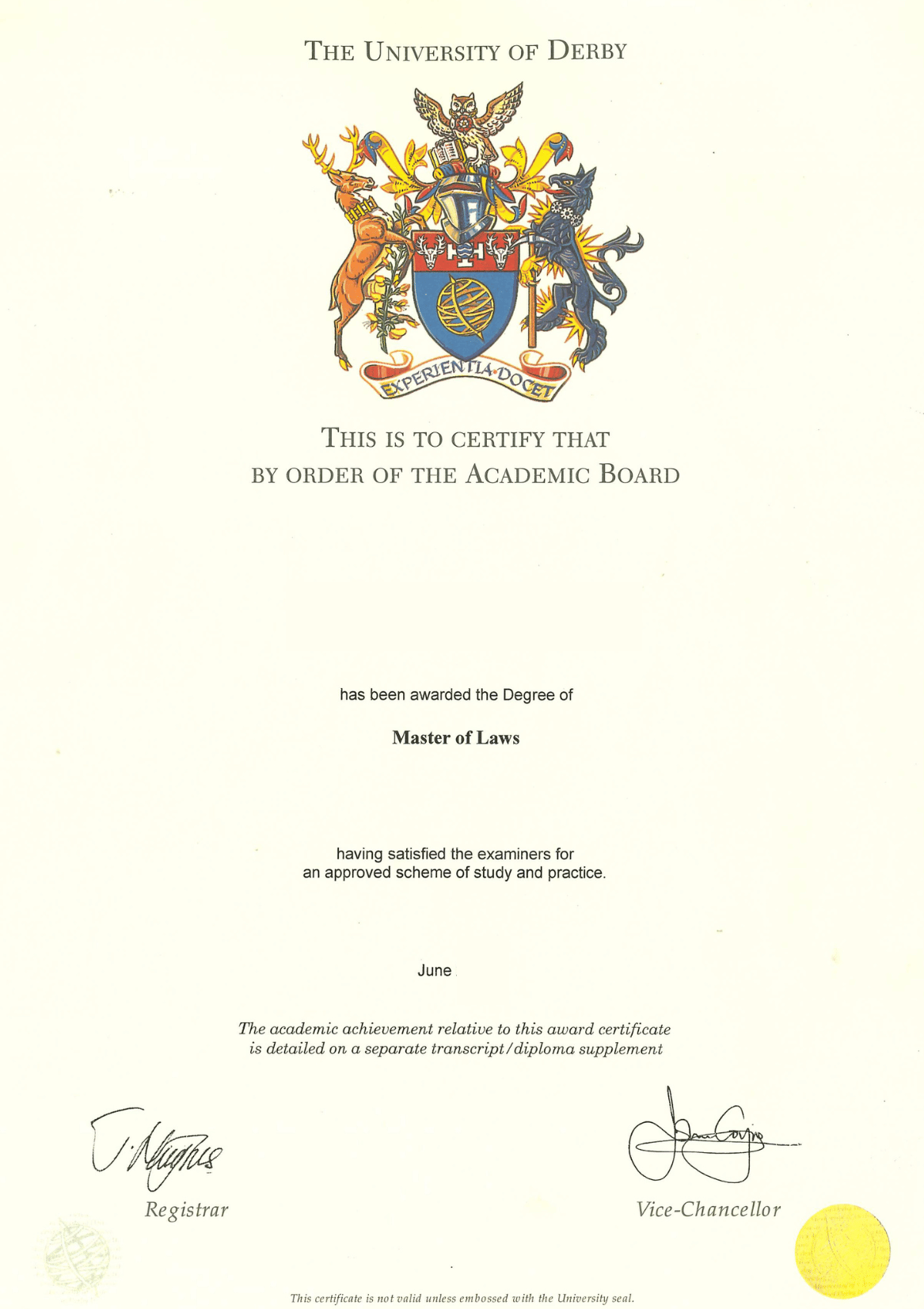 Apostille for UK Degree